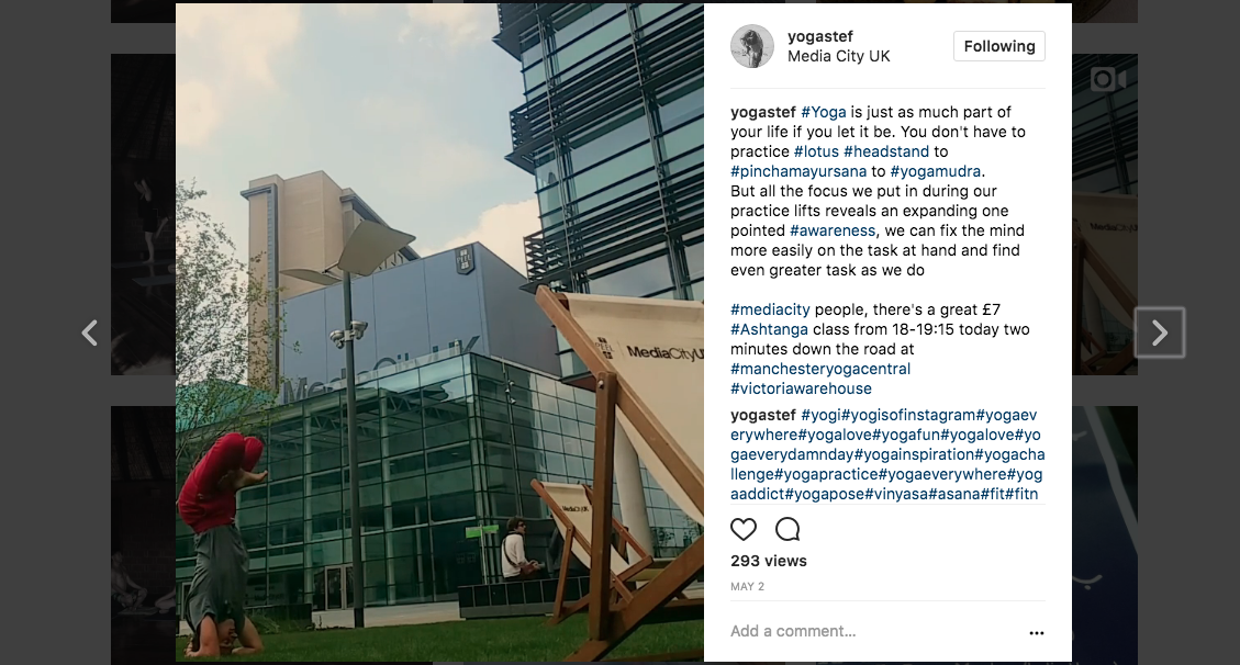 Who’s that bloke doing yoga at MediaCityUK?